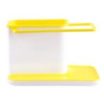 2 PCS Kitchen Sponge Organizer Stands Box Self Draining Sink Storage Rack(Yellow)
