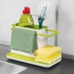 2 PCS Kitchen Sponge Organizer Stands Box Self Draining Sink Storage Rack(Blue)