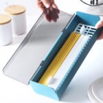 2 PCS Household Kitchen Plastic Dust-Proof Drain Separator Chopstick Holder Storage Box(Blue)