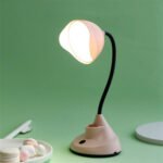 2 PCS Bedroom Bedside Dormitory Desk Study Eye Potection Desk Lamp(FY7712 Pink)