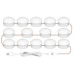 14 LEDs Mirror Front Light Dimmable Makeup Mirror USB Touch Control Light(White Light)