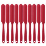 10 PCS Long Silicone Spatula Butter Cake Cream Scraper Baking Tool(Red)