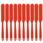 10 PCS Long Silicone Spatula Butter Cake Cream Scraper Baking Tool(Orange)