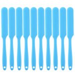 10 PCS Long Silicone Spatula Butter Cake Cream Scraper Baking Tool(Blue)