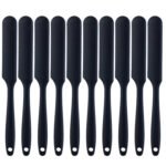 10 PCS Long Silicone Spatula Butter Cake Cream Scraper Baking Tool(Black)