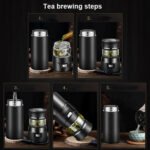 101-500ML Insulation Cup Tea Water Separation Tea Cup,Style: Stainless Steel Black