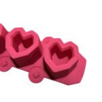 2 PCS 3 Grid Love-shaped Ice Cup Ice Tray Silicone Mold Cake Mold(Pink)