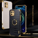 For Xiaomi Mi 11 6D Electroplated TPU Crocodile Pattern Magnetic Leather Case with Ring Holder (Red)