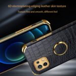 For Xiaomi Mi 11 6D Electroplated TPU Crocodile Pattern Magnetic Leather Case with Ring Holder (Green)